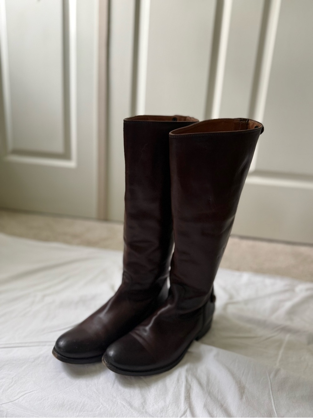 Frye Tall Leather Riding Boots - Brown